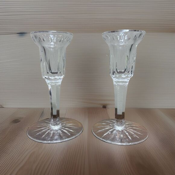Waterford Other - Pair Waterford Crystal Eileen Carina Candleholder 5.5” Candlestick Romantic